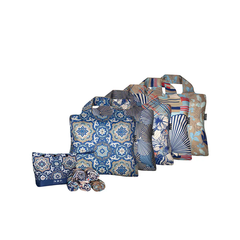 Envirosax Tokyo Reusable Shopping Bag - Blue Roll-Up Portable Grocery Bag