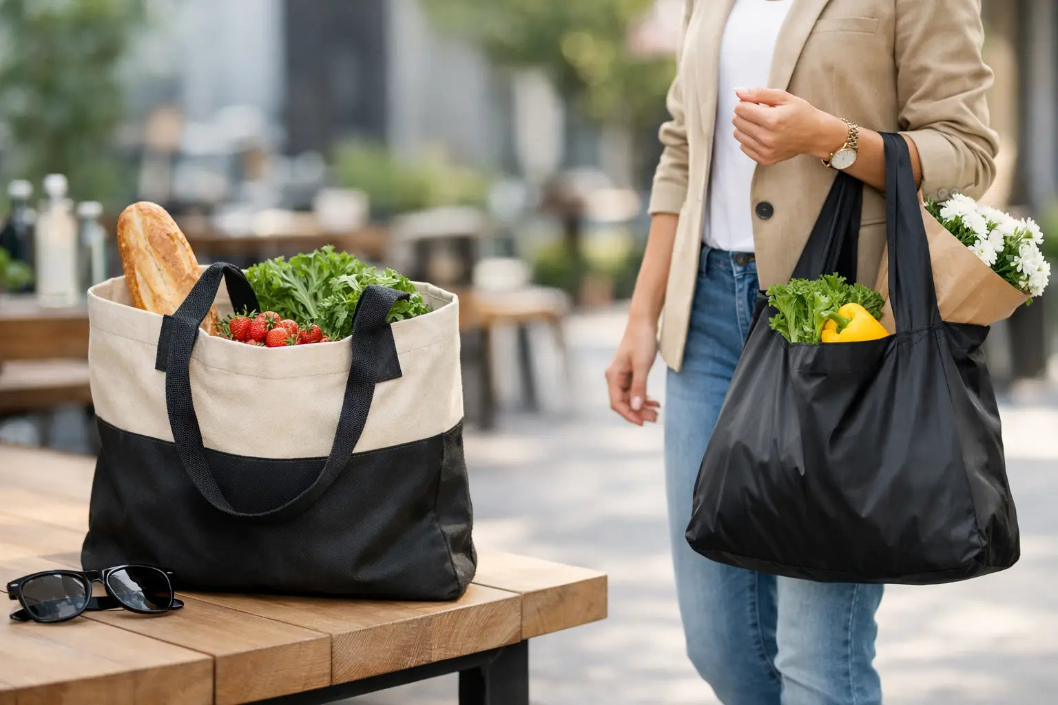 Portable Grocery Carry Bags for Everyday Style