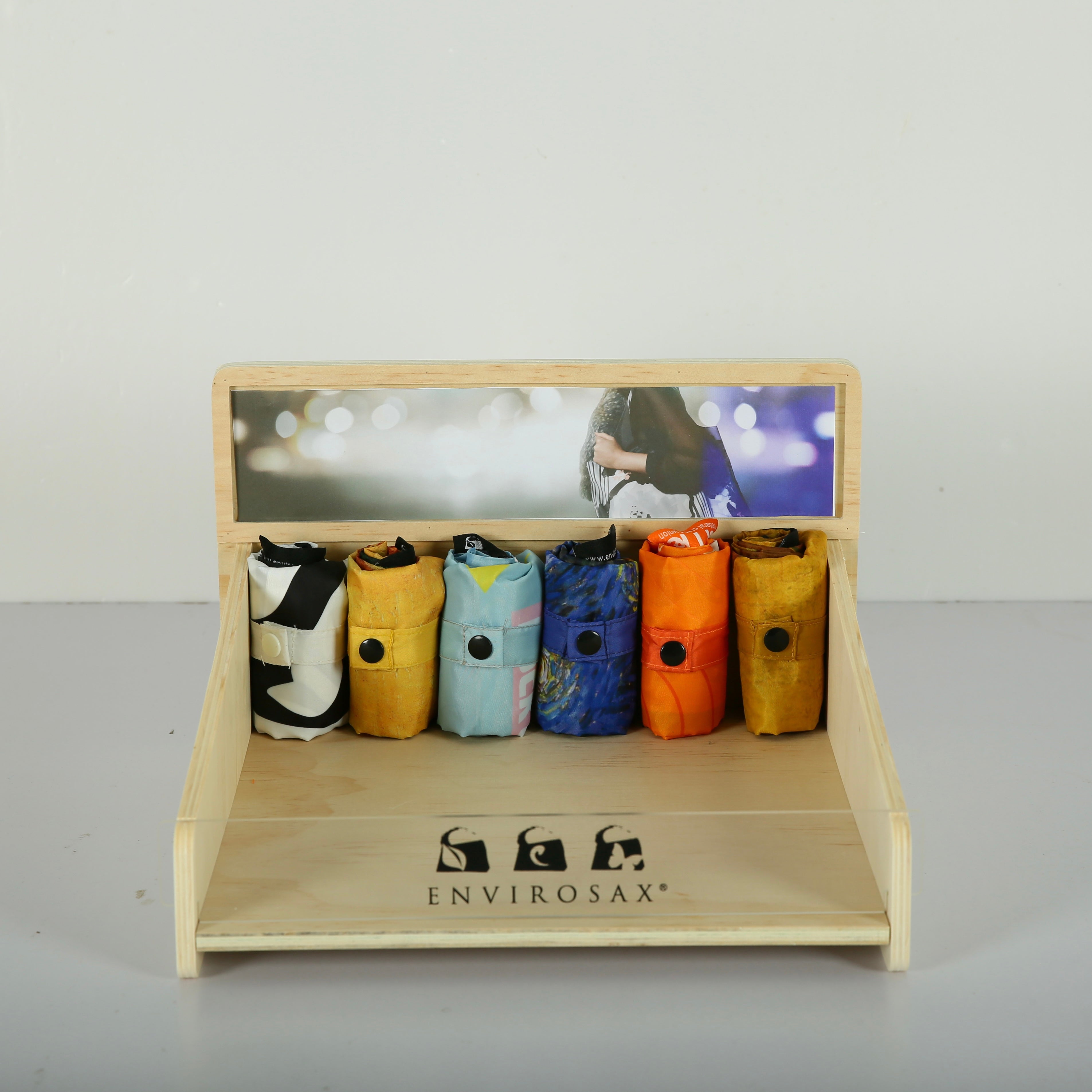 Envirosax wooden display is only sold with wholesale order for retail stores Envirosax