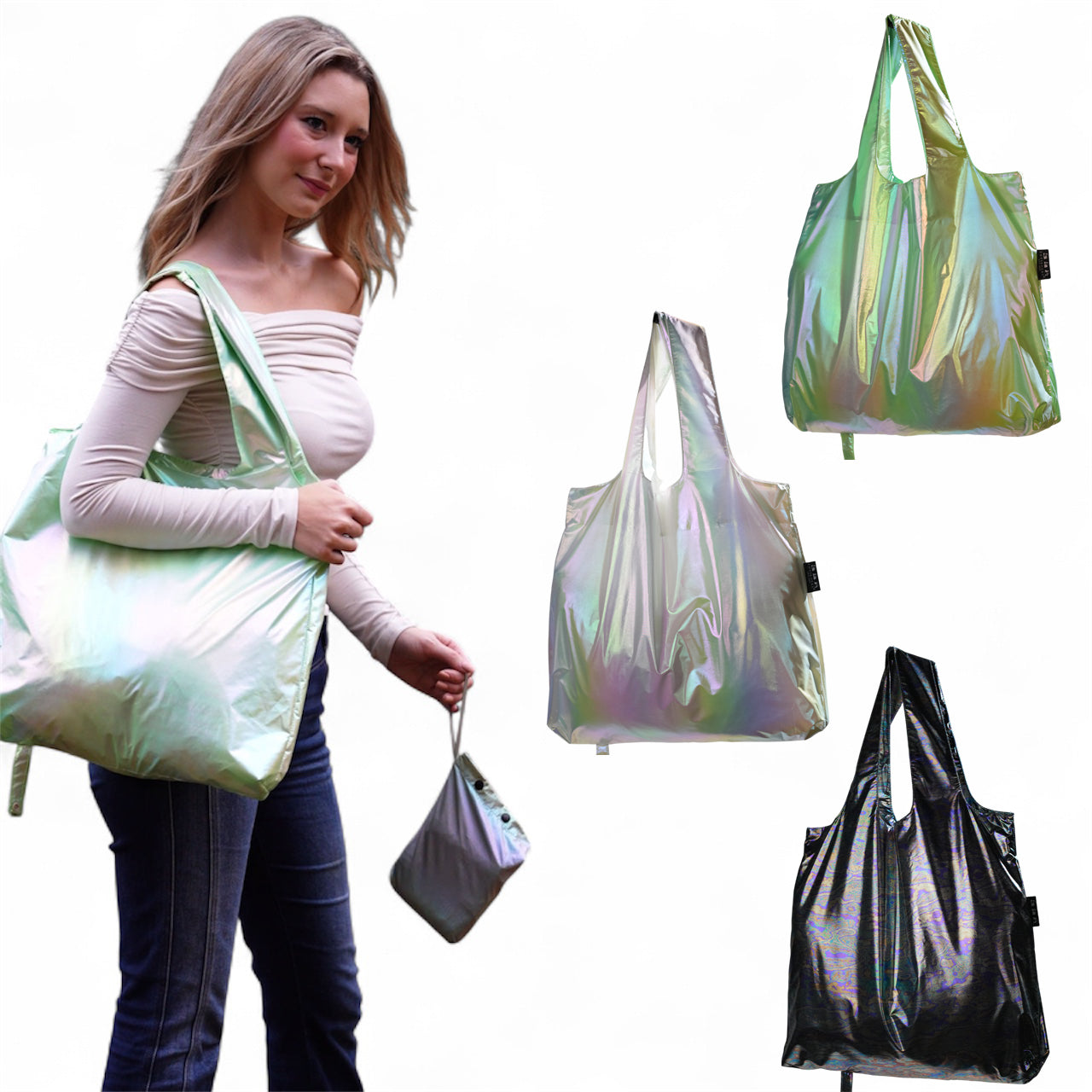 Envirosax Full Pouch Sets - Silver Space Reusable Bags Pack of 3