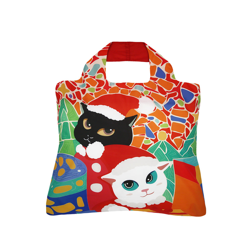 Bolsa reutilizable Envirosax - Gato navideño rojo